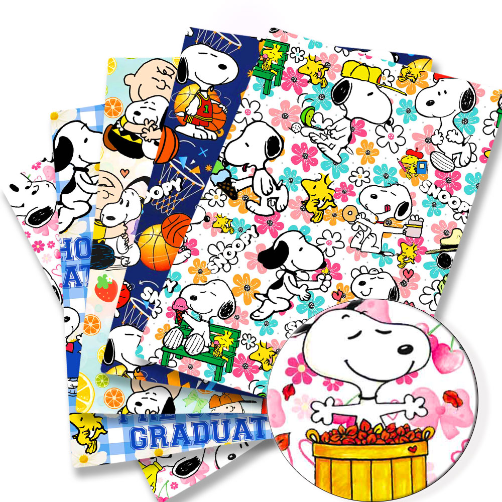 Sewing In Textile - Tessuto Snoopy TAKARA TOMY 140x50CM, Stoffa