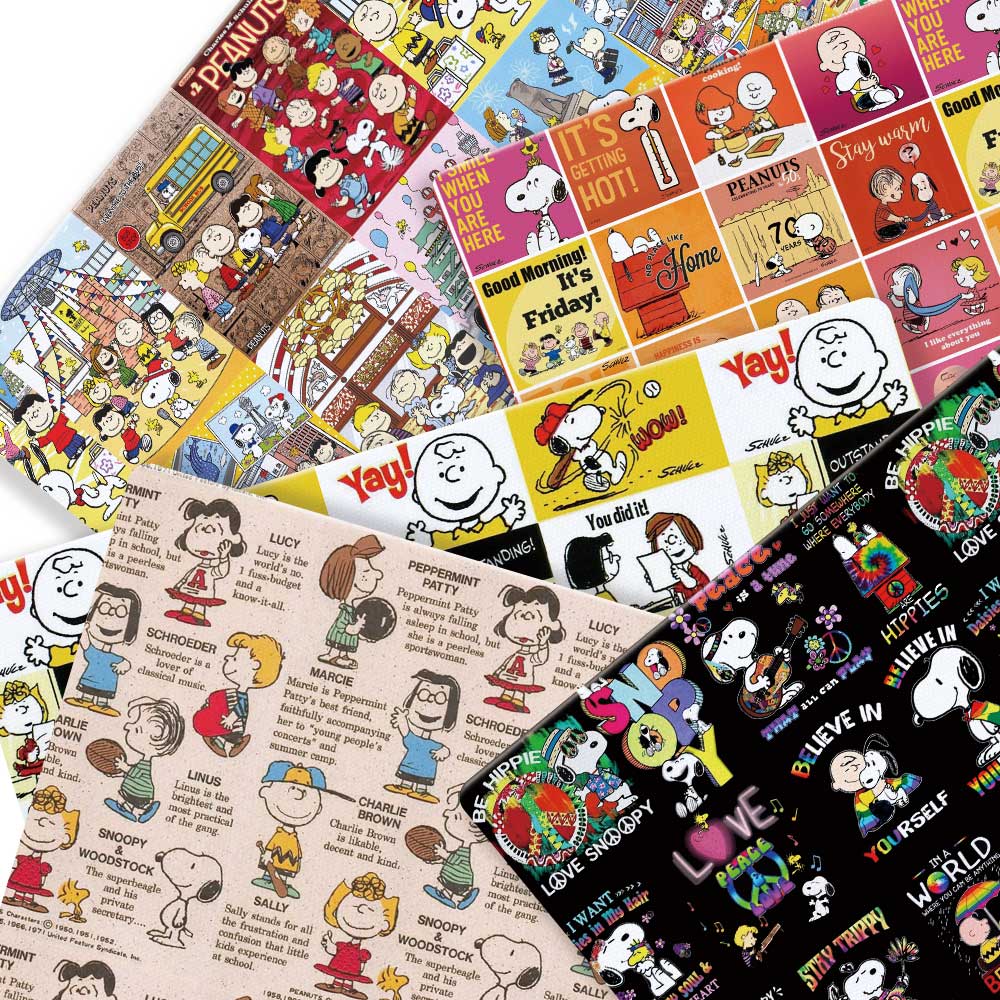 Sewing In Textile - Tessuto Snoopy TAKARA TOMY 140x50CM, Stoffa